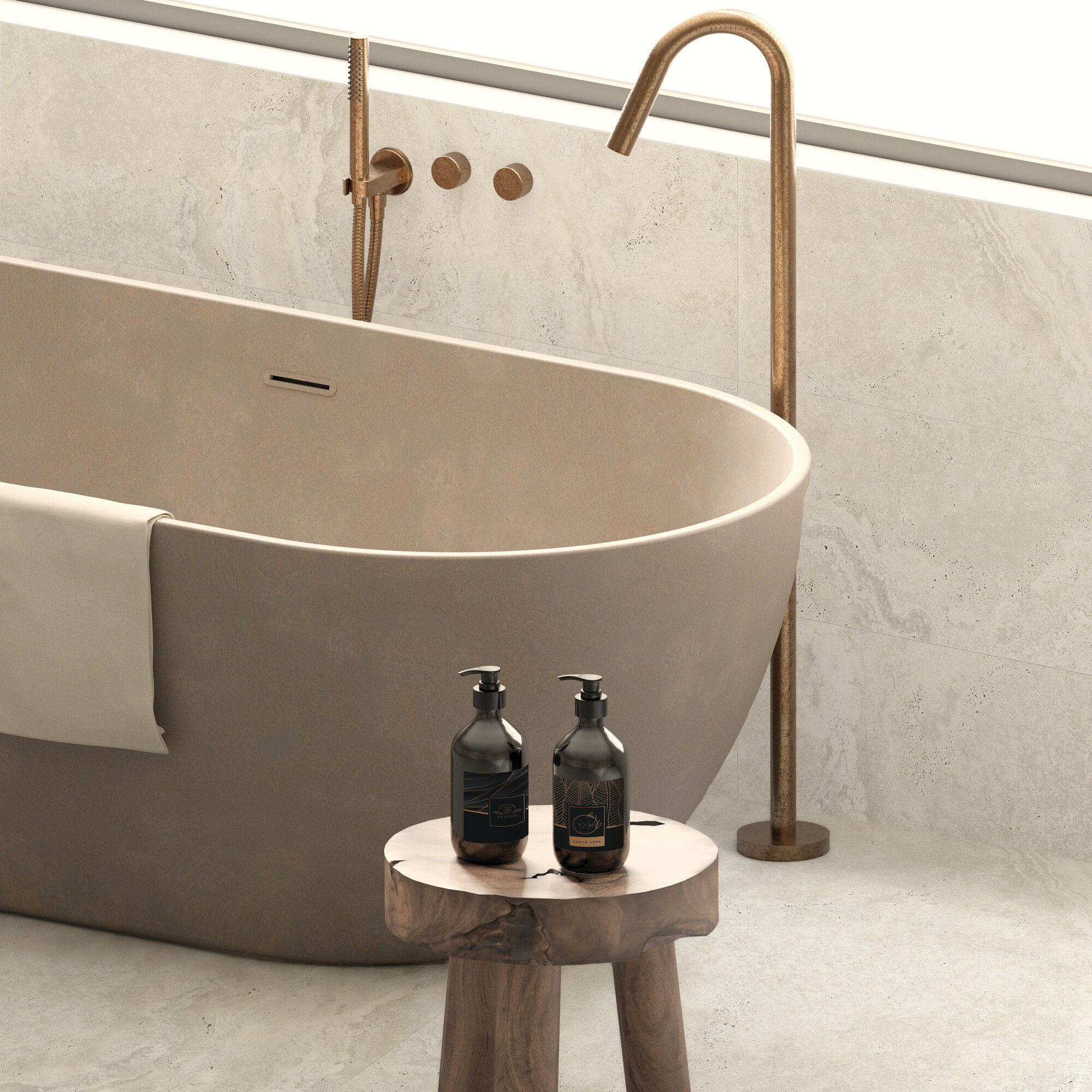 Carrelage Porcelaine Effet Marbre Travertin Blanc Mat Doux 60X60 - Ensn142