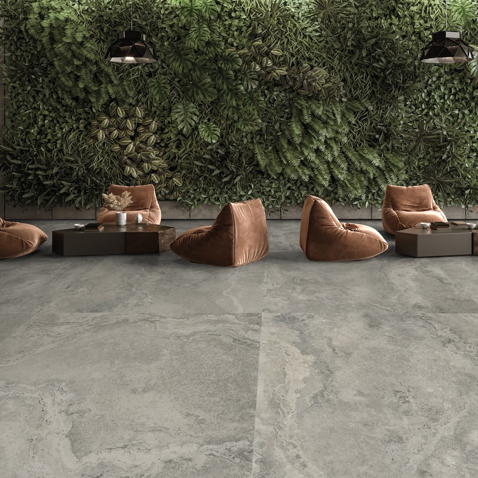 Carrelage Porcelaine Effet Marbre Travertin Soft Mat Gris 120X120 - Enso879