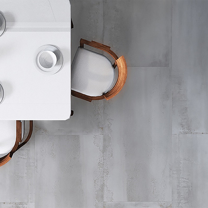 Carrelage Porcelaine Effet Ciment Métal Gris 60X60 - Eotm627