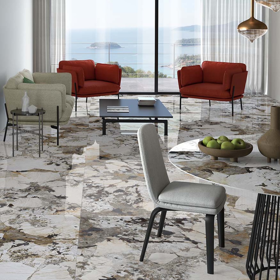 Carrelage Porcelaine Effet Marbre Patagonia Poli 120X120 - Epaa908