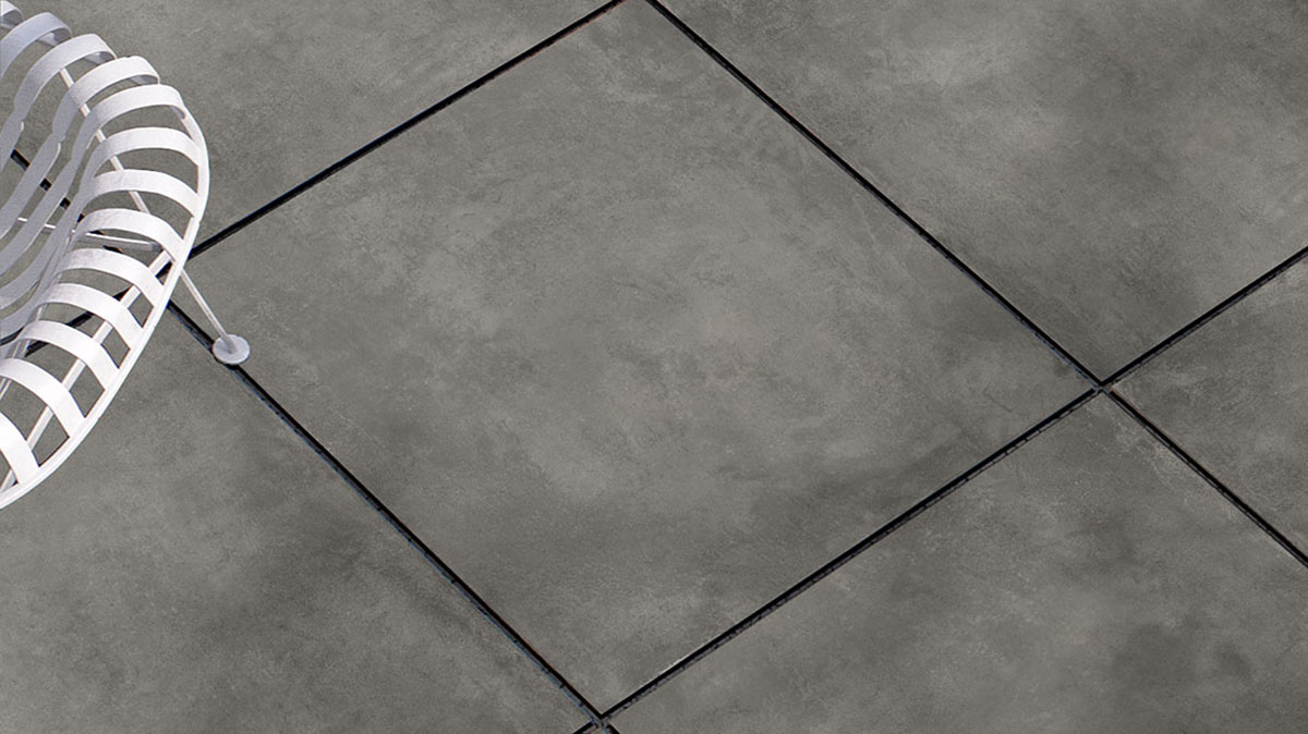 Carrelage Grès cérame Effet Béton Ciré Antidérapant Anthracite 60X120 - Epae661