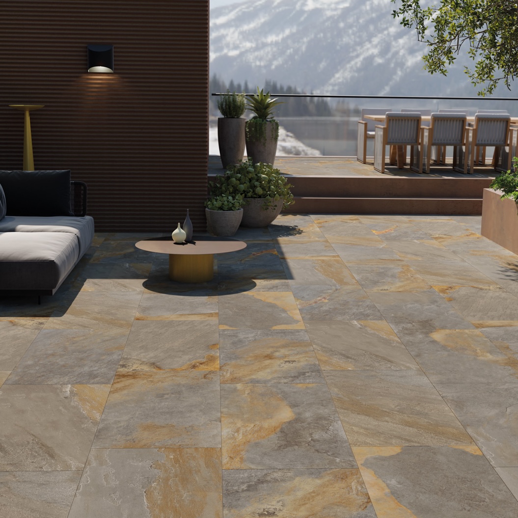 Carrelage Cérame Effet Pierre Bleu Ardoise Antidérapant 60X120 - Epea1145