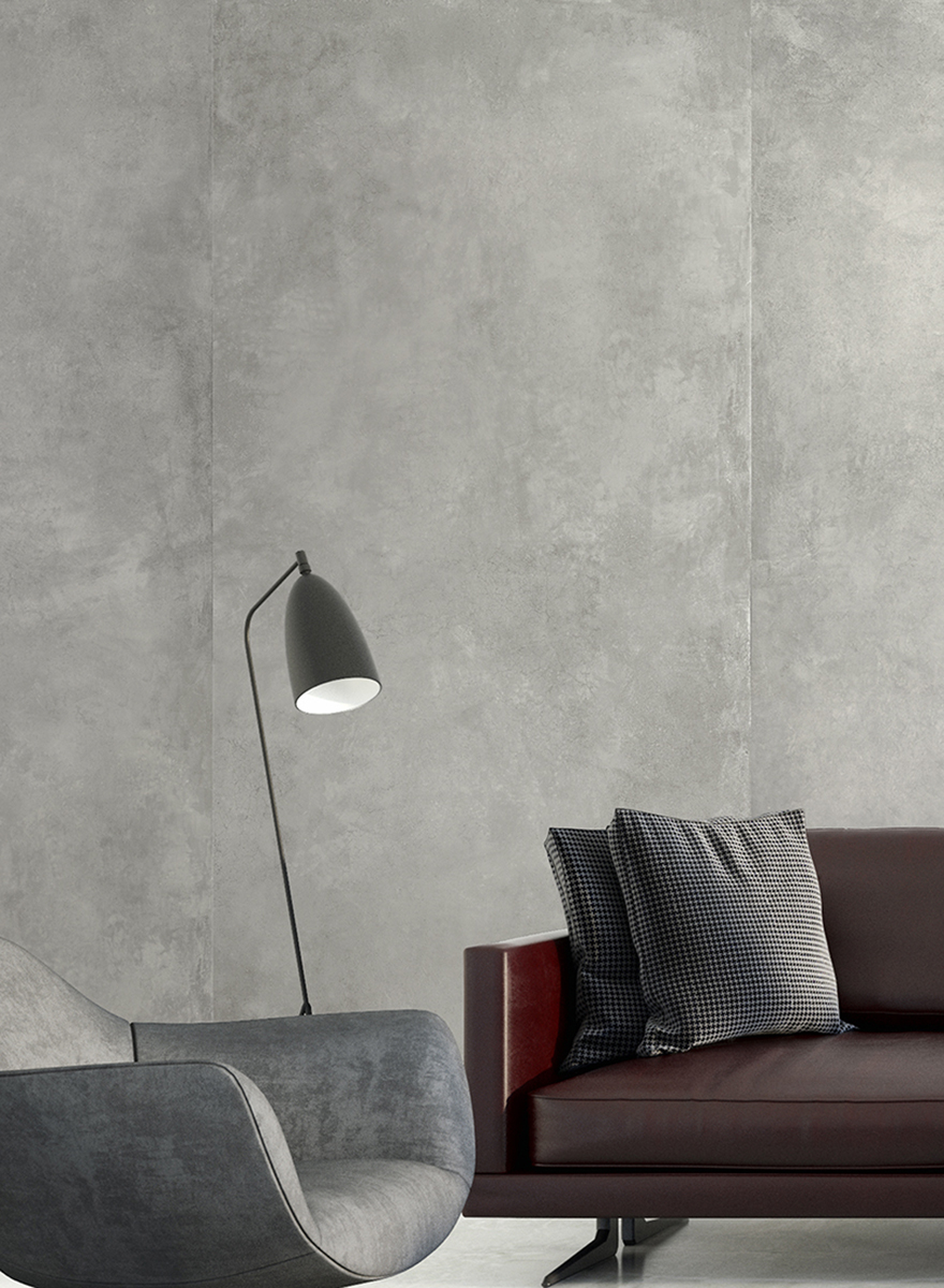 Carrelage Porcelaine Effet Béton Ciré Gris Clair 120X120 - Epgy644