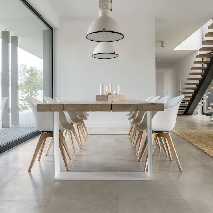 Carrelage Porcelaine Effet Béton Ciré Ivoire 60X120 - Epiy652