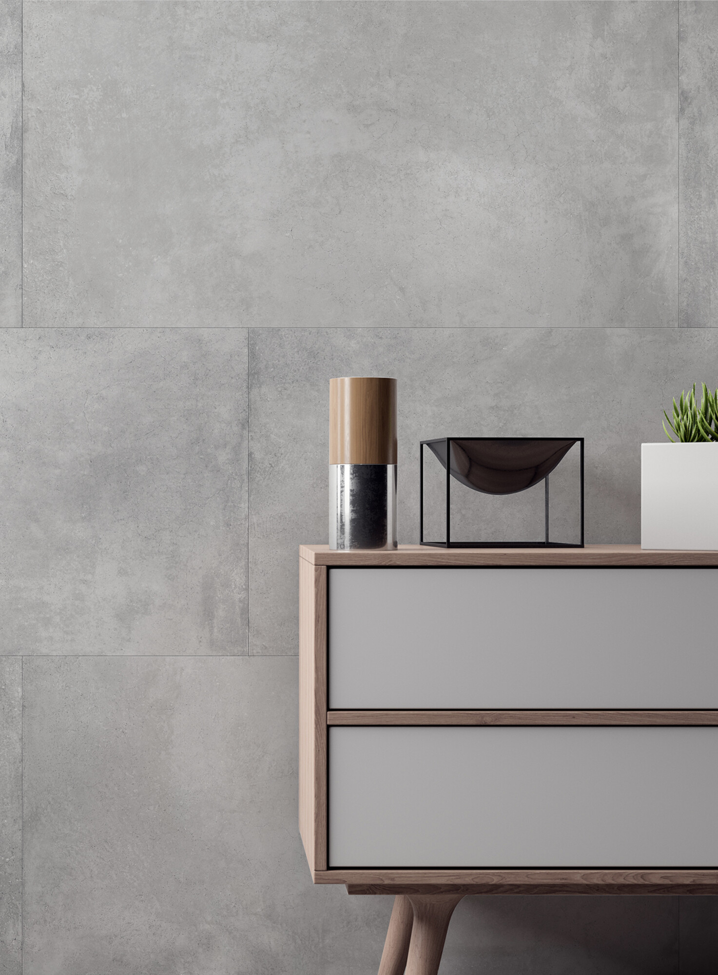 Carrelage Porcelaine Effet Béton Ciré Gris Clair 30X60 - Epgy676