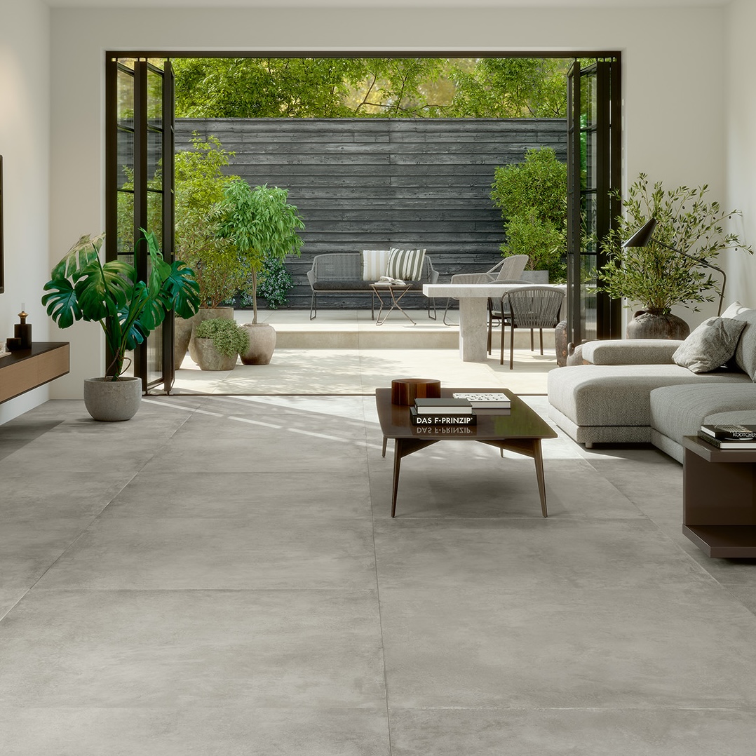 Carrelage Porcelaine Effet Béton Ciré Gris Foncé 60X60 - Epsr669
