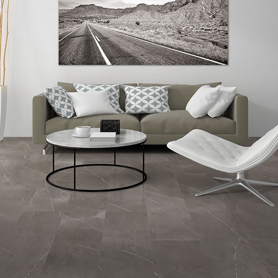Carrelage Porcelaine Effet Marbre Royal Gris Mat 120X120 - Epyf920