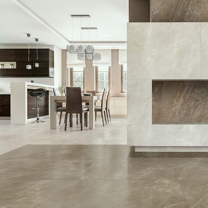 Carrelage Porcelaine Effet Marbre Mat Royal Taupe 120X120 - Epyt918