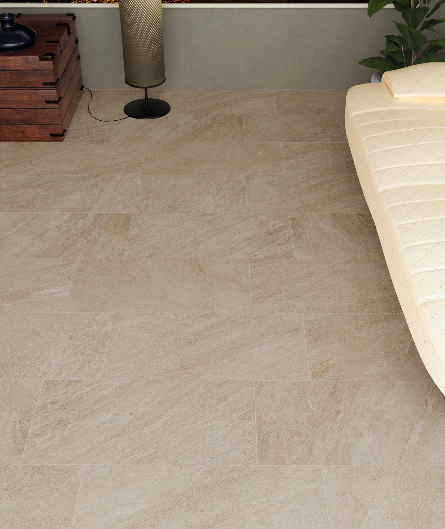 Carrelage Porcelaine Effet Pierre Beige 30X60 - Ereb1197