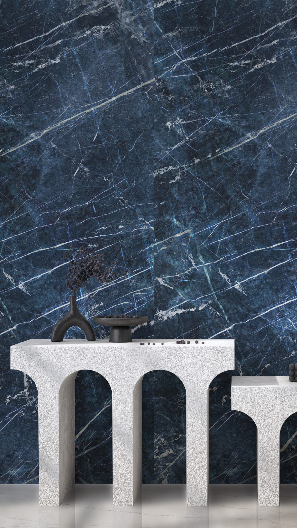 Carrelage Porcelaine Effet Marbre Bleu Océan Poli 60X120 - Eros208