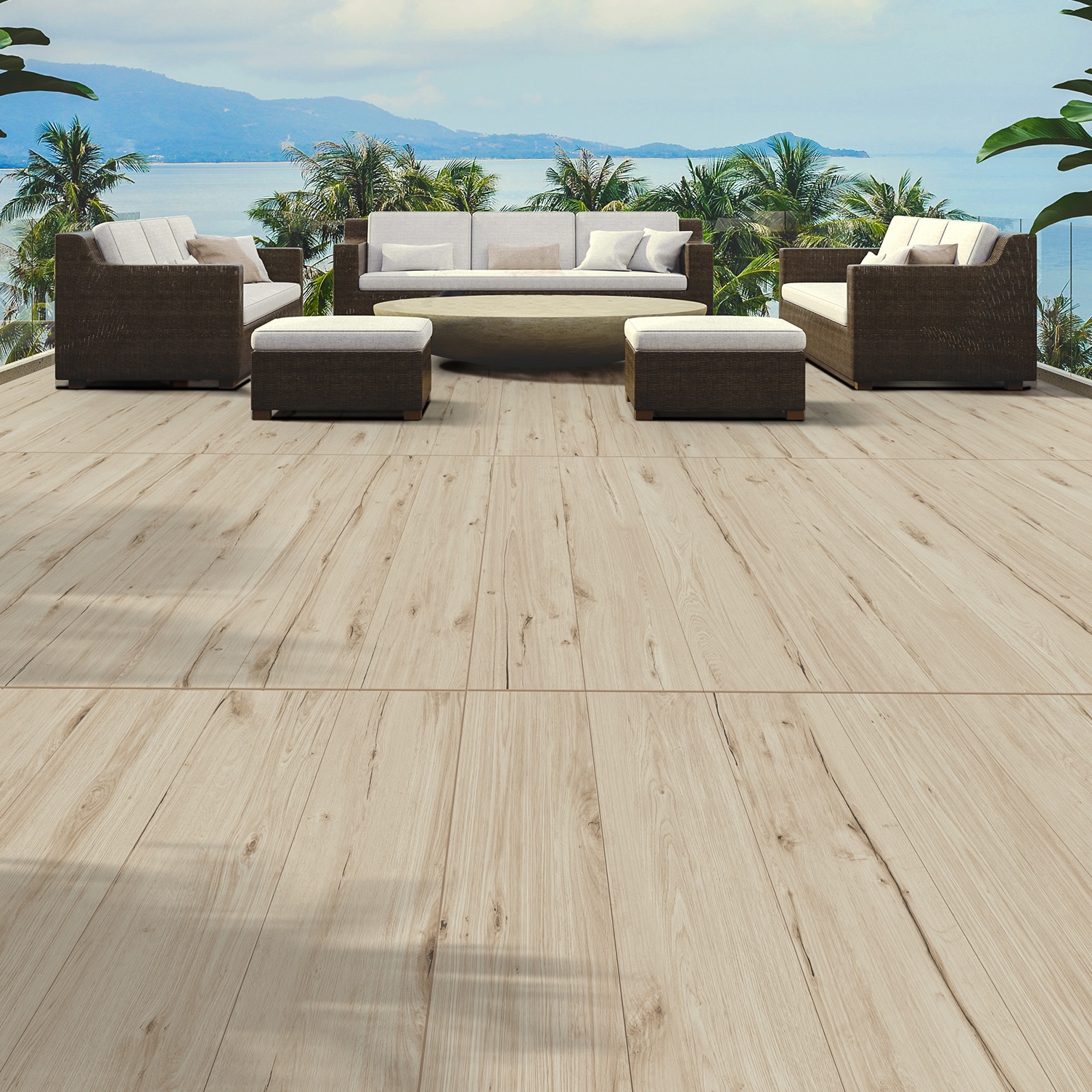 Carrelage Porcelaine Effet Bois Antique Blanc Antidérapant 30X120 - Erro287