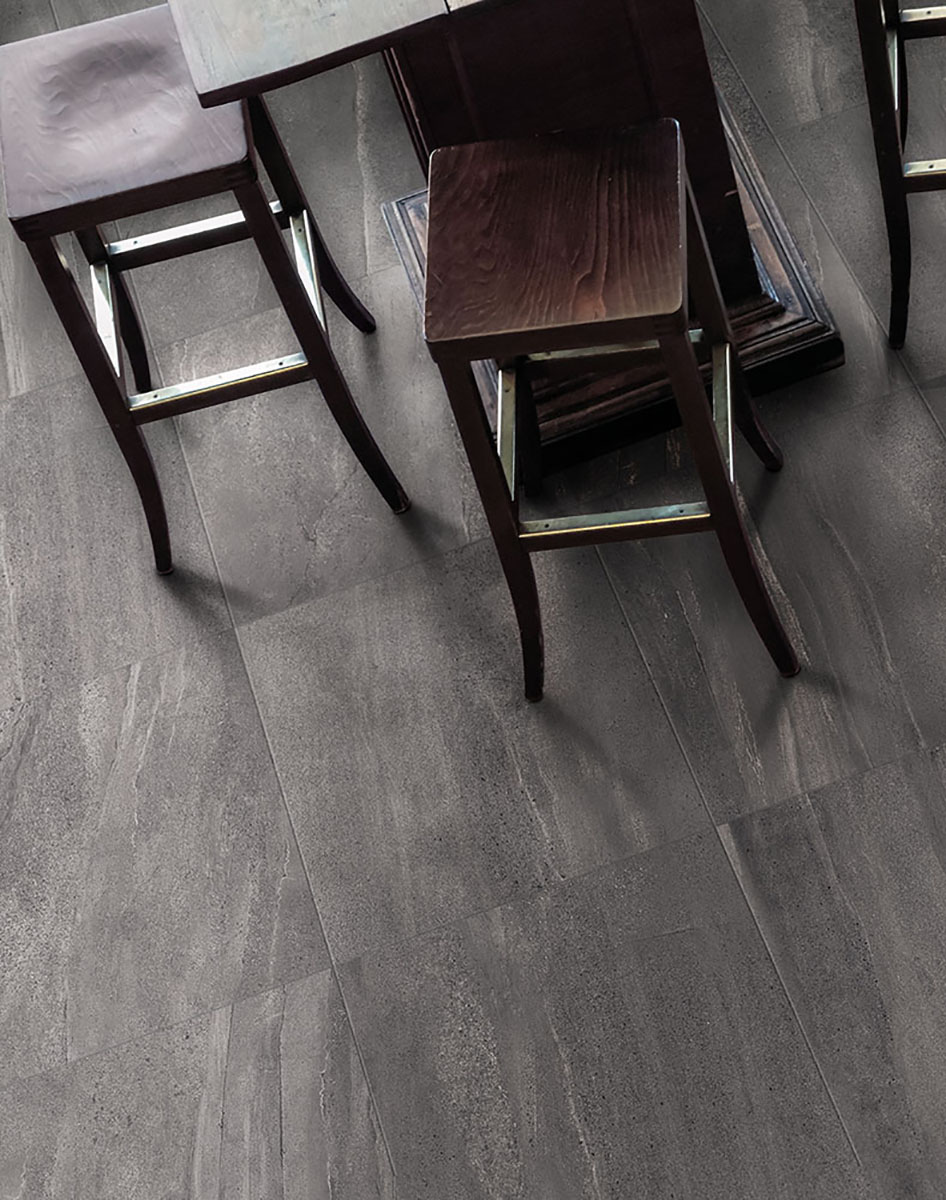 Carrelage Porcelaine Affiné Effet Pierre Anthracite 30X60 - Esga1269