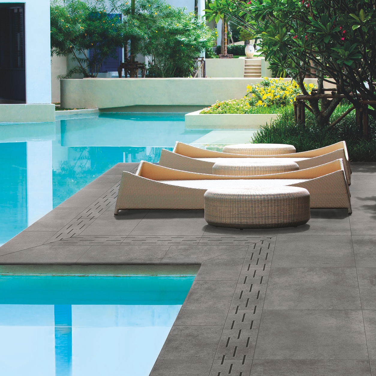 Carrelage en porcelaine effet résine antidérapant noir spatule 30X60 - Espo737