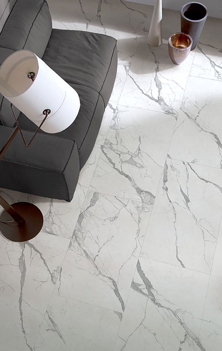 Carrelage Porcelaine Effet Marbre Statuaire Blanc Mat 60X120 - Essu180