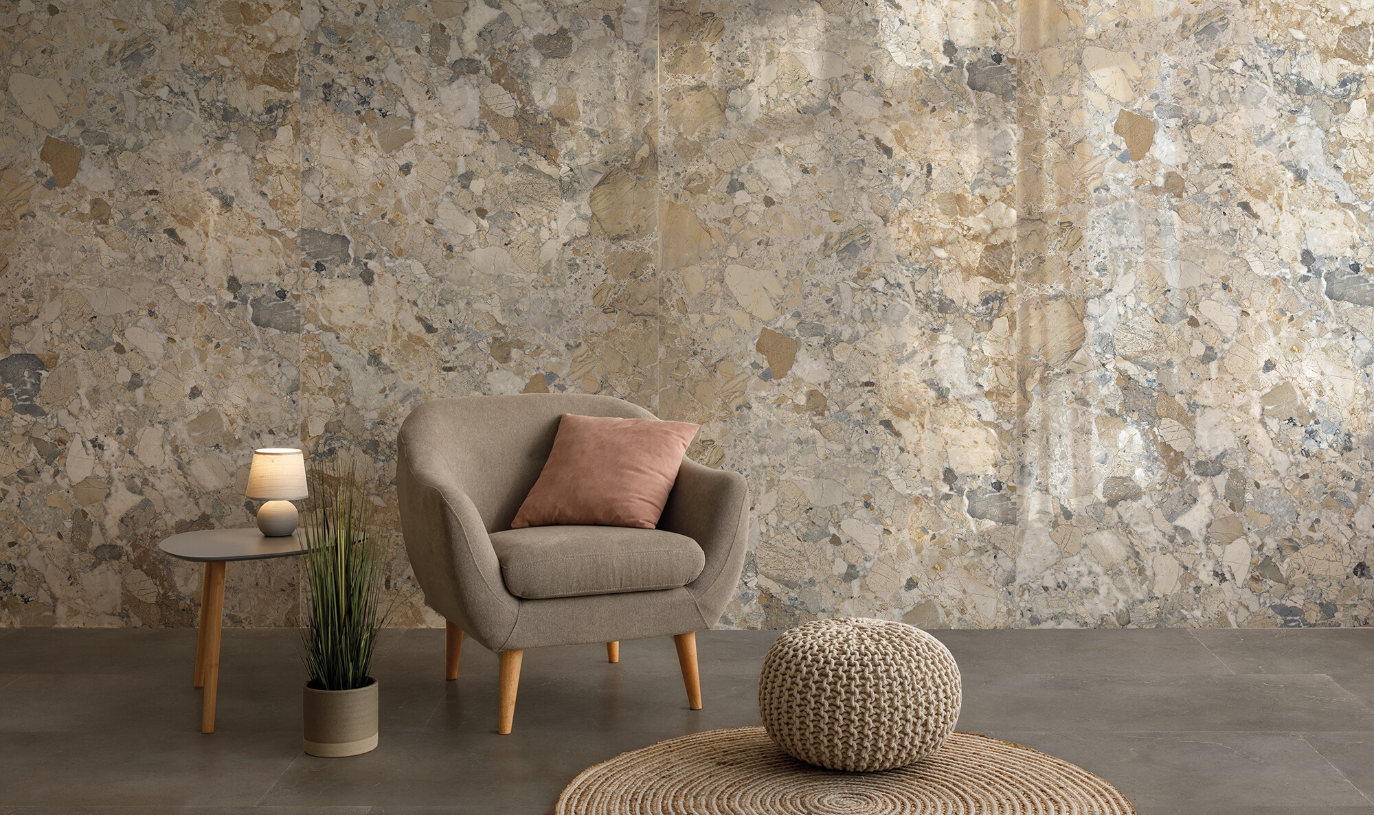 Carrelage Porcelaine Effet Marbre Beige Océan Poli 60X120 - Ewaa203