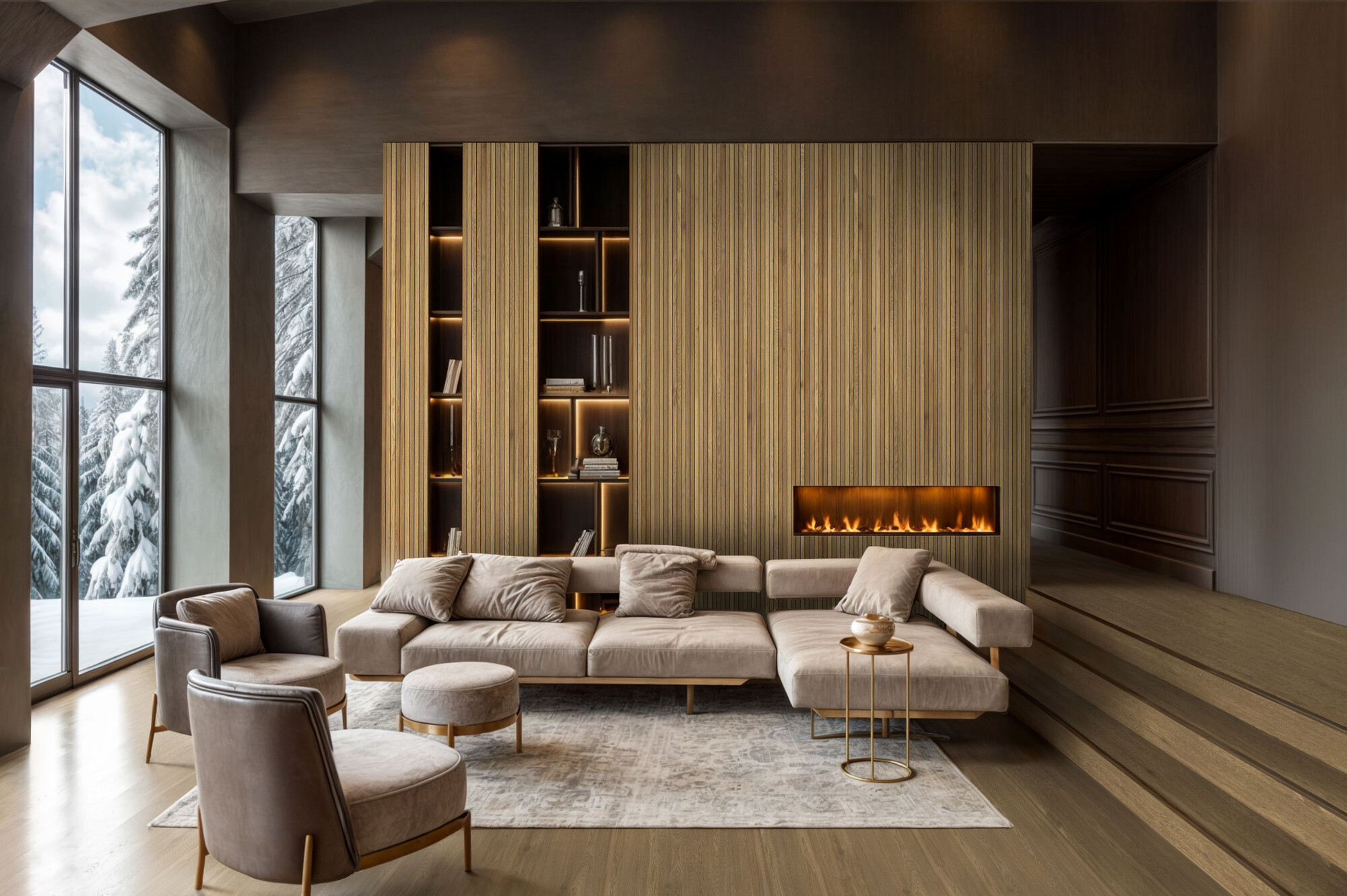 Revêtement moderne et élégant en grès cérame effet bois en marron mat Rt 60x120 - EWAF1675