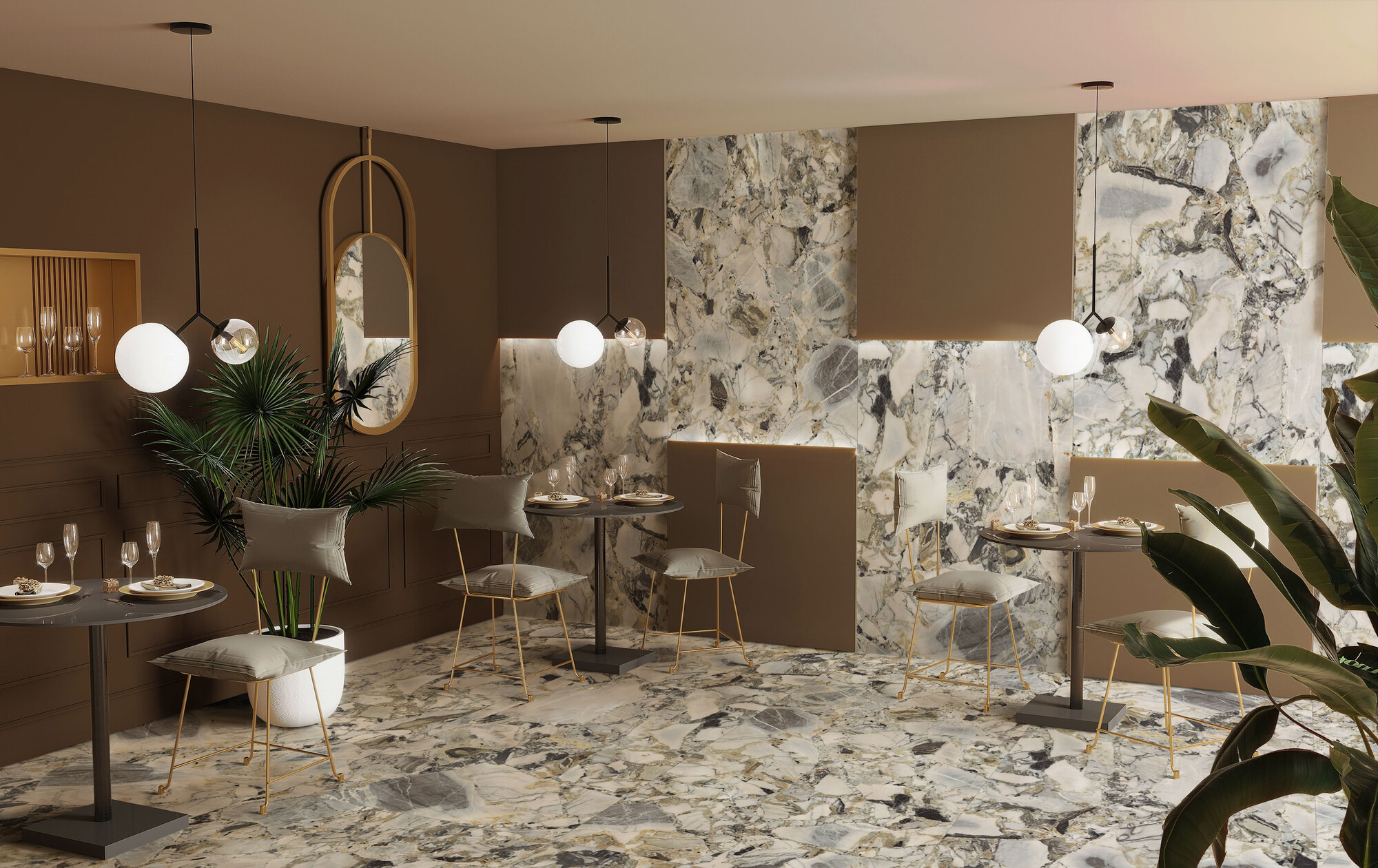 Carrelage Cérame Effet Marbre Blanc Océan Mat 60X120 - Ewhb200