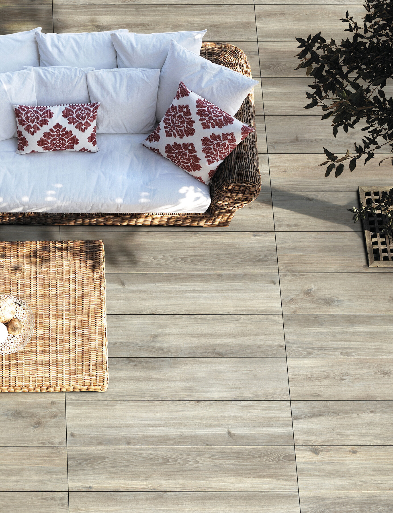 Carrelage Porcelaine Antidérapant Effet Bois Gris 20X120 - Ewkh1445