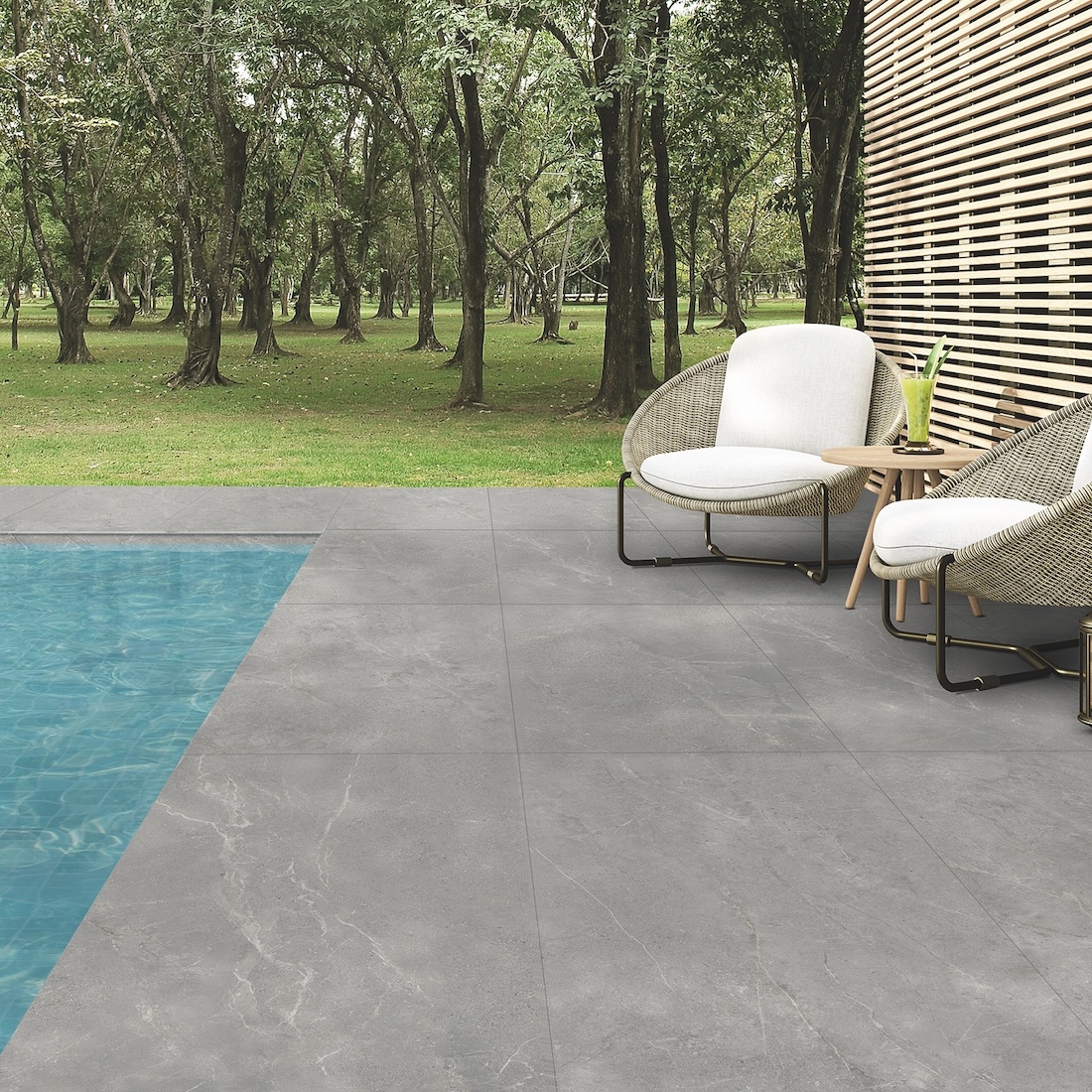 Carreau de porcelaine effet pierre veiné gris antidérapant 60X60 - Ewse1332