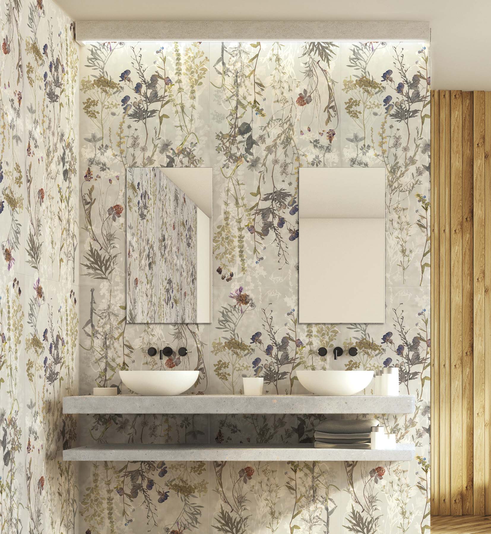 Carrelage Mural Décoré Beige en Grès Cérame 60X120 - EWTG1496