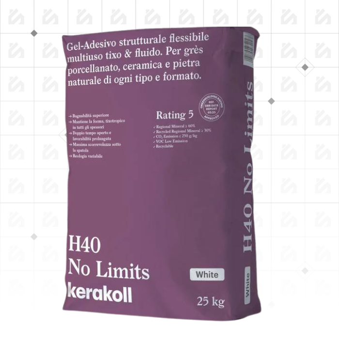 Kerakoll H40 No Limits White C2TE - Adhésif pour Carrelage (25kg sac)