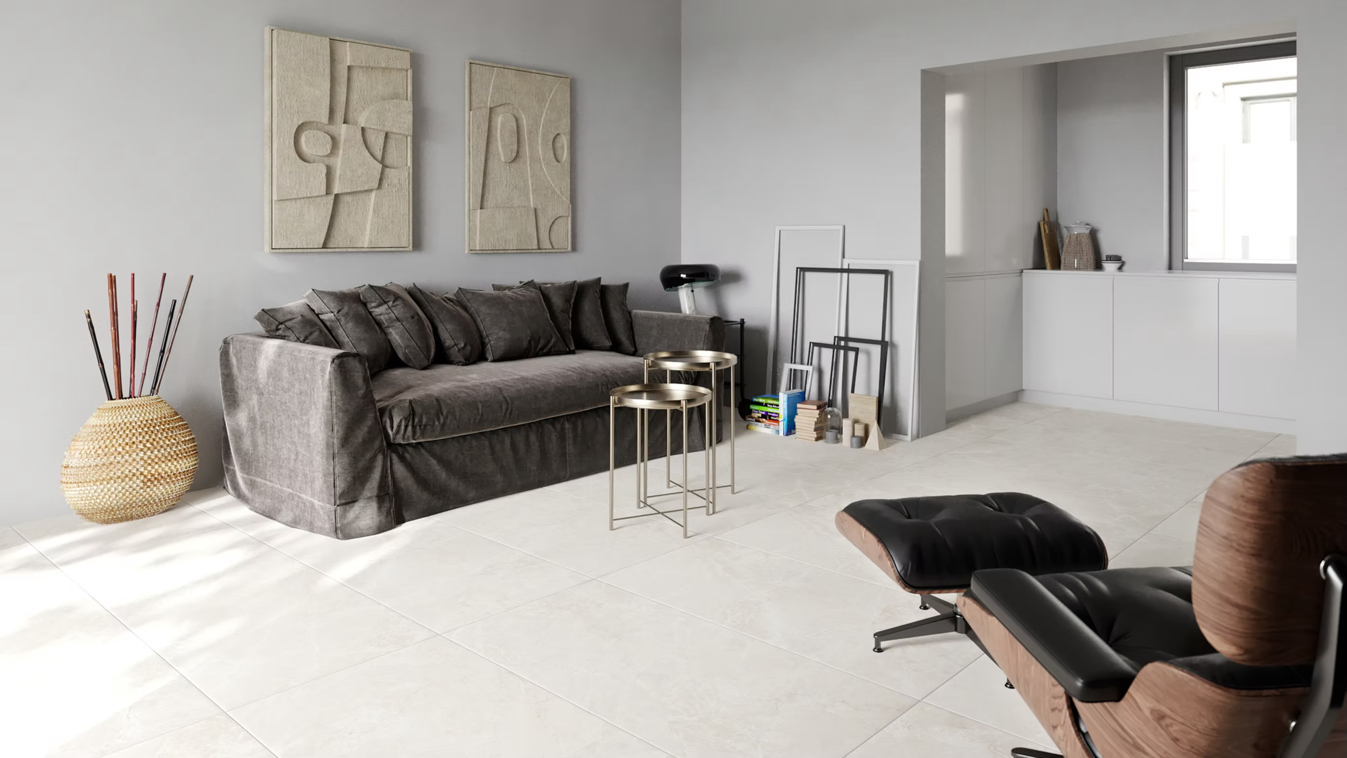 Grès Cérame Effet Pierre Limestone Blanc 60x120 - PTGP-0001