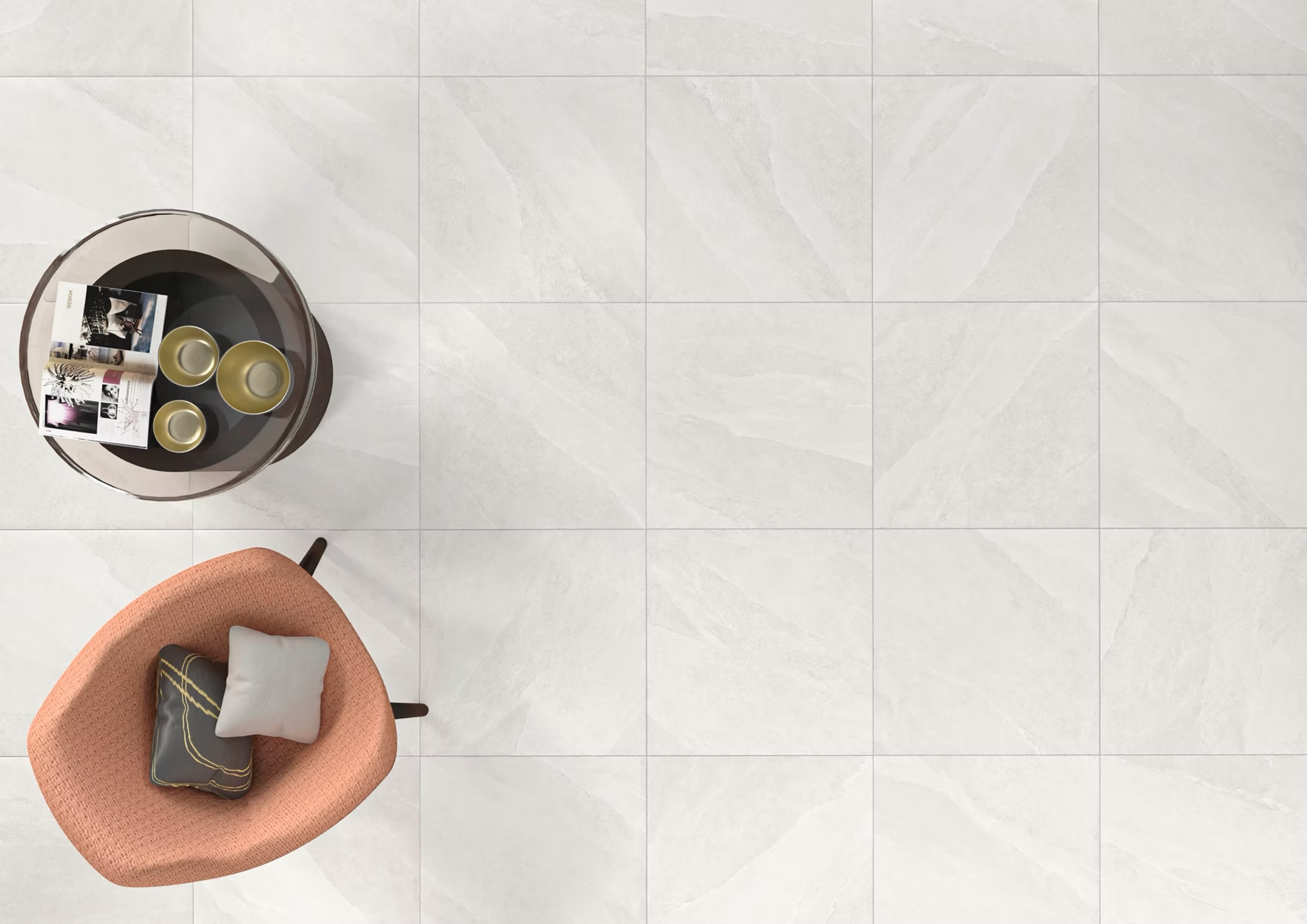 Grès Cérame Effet Ardoise Ivoire 60x120 - PTGP-0008